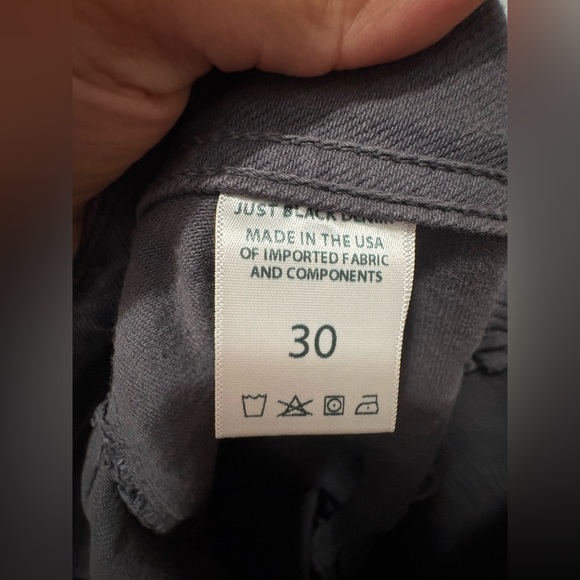 JUST BLACK DENIM high rise utility wide leg jeans in washed charcoal 30 - Picture 5 of 6